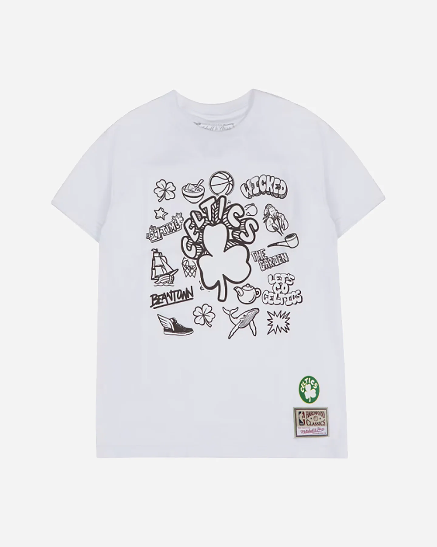 ABBIGLIAMENTO BASKET MITCHELL&NESS NBA BOSTON CELTICS DOODLE M UOMO