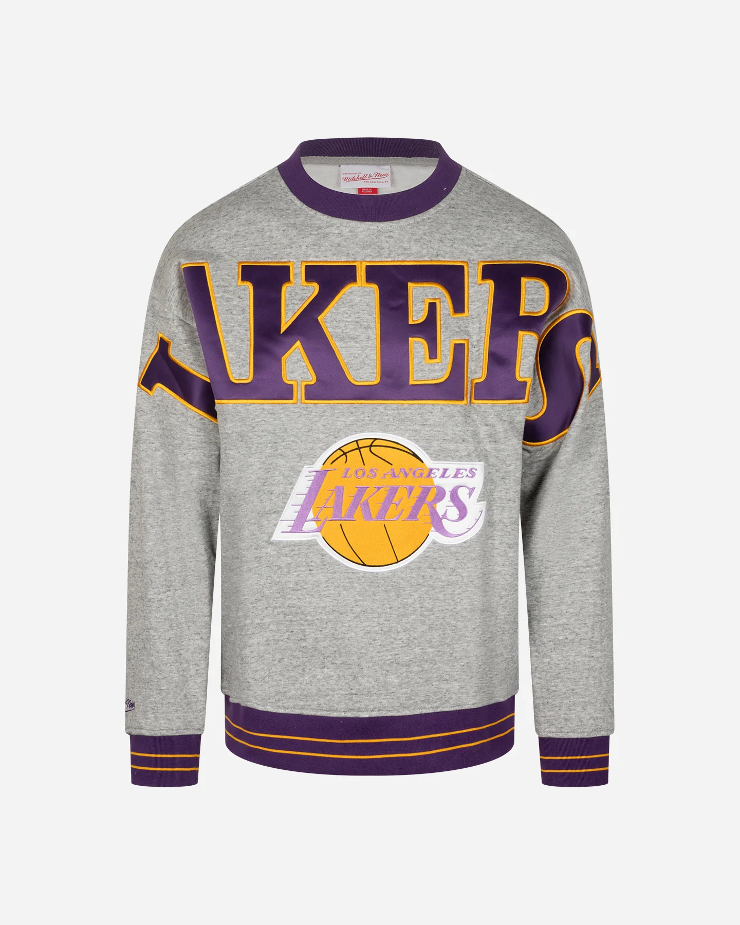 ABBIGLIAMENTO BASKET MITCHELL&NESS NBA FIELD CREW VINTAGE LOGO LAKERS M UOMO