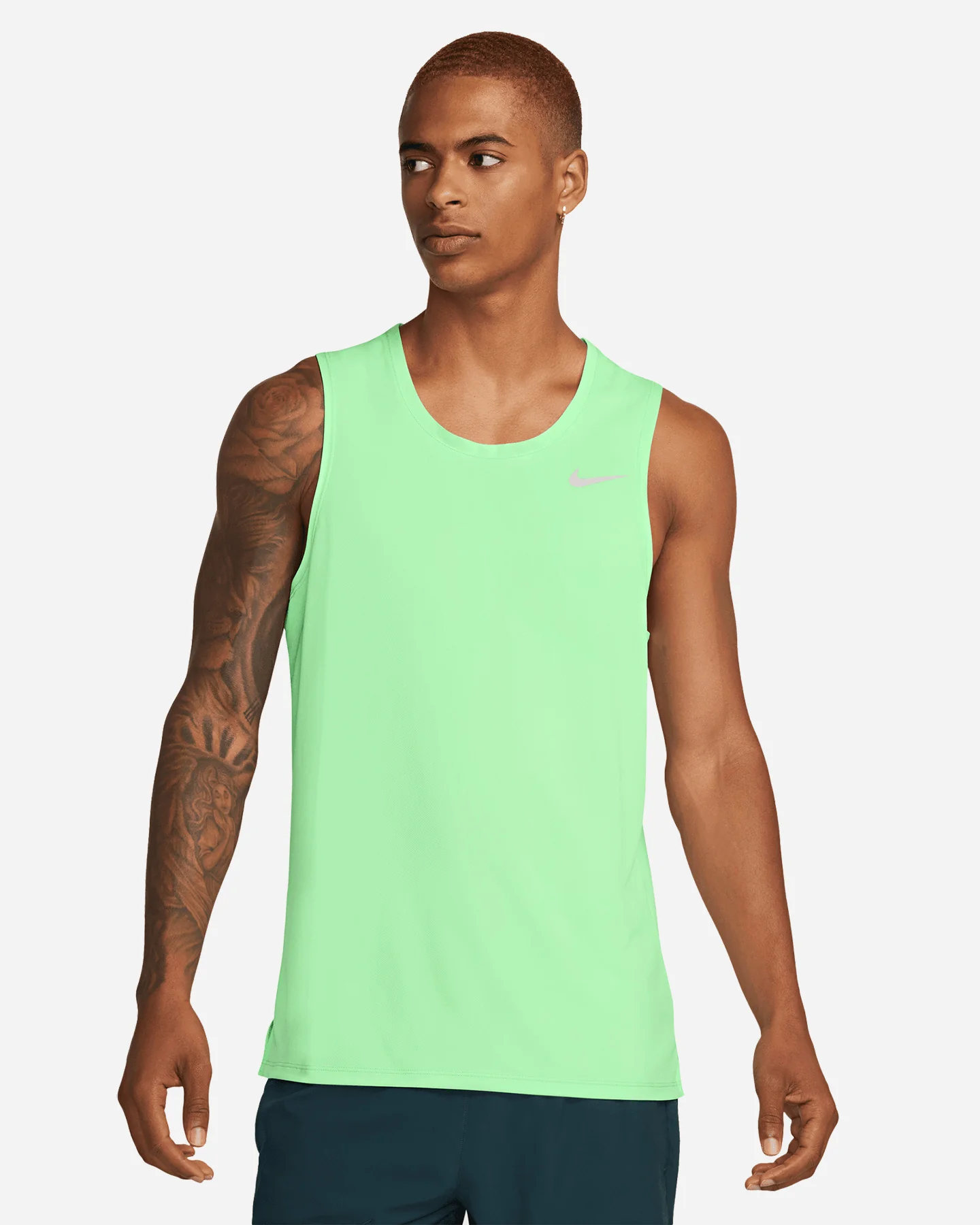 CANOTTA NIKE M MILER LIME UOMO